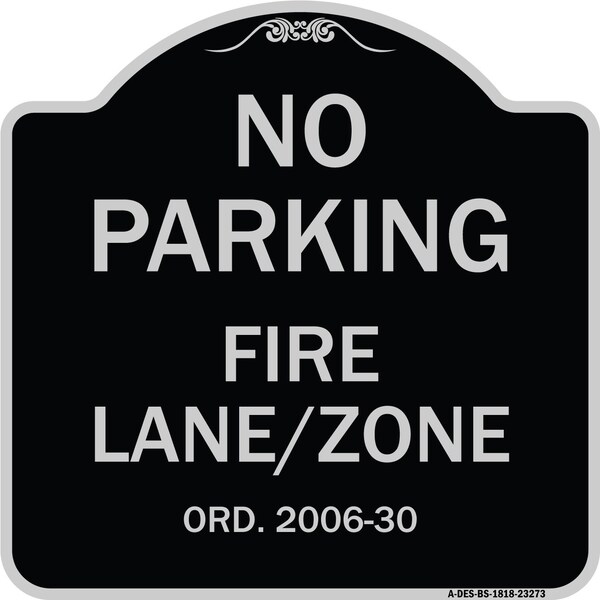 Princeton New Jersey No Parking Fire Lane Zone Heavy-Gauge Aluminum Sign, 18" x 18", BS-1818-23273
